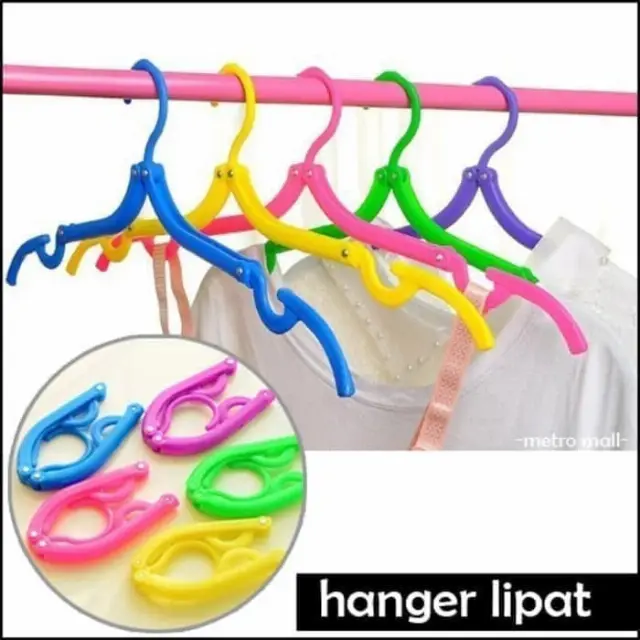 Hanger Lipat Portable Kecil Traveling Gantungan Baju Lipat Serbaguna