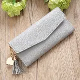 Dompet Lipat Wanita Panjang Korea Simple Elegan Polos Import — 2