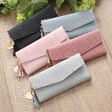 Dompet Lipat Wanita Panjang Korea Simple Elegan Polos Import — 9