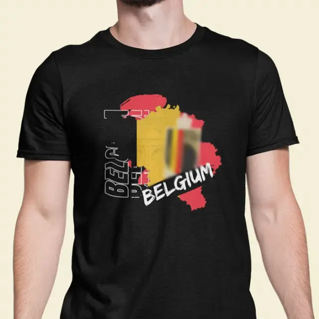 Kaos Sepak Bola Hitam Baju  Keren Printing Logo Timnas Belgia