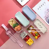 Kotak Makan Set Tingkat Mika Lunch Box 3 Susun Sumpit Sendok Garpuh — 10