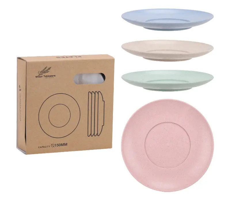 Set Piring Saji Makan Kecil Bahan Jerami Bahan Eco Friendly 15 Cm
