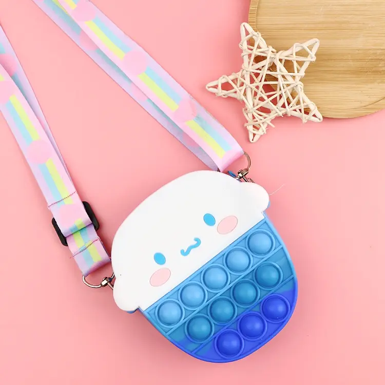 Tas Selempang Pop It 3d Karakter Unicorn Rainbow Mini Kecil Anak