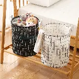 Keranjang Bulat Lipat Cucian Baju Kotor Canvas Praktis Anti Air — 1