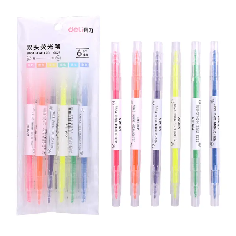 Stabilo Pensil Warna Highlighter Warna Warni 6pcs 2in1 2 Arah