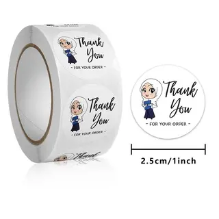 Sticker Thankyou Label Segel Order Packing Motif Karakter 1Roll