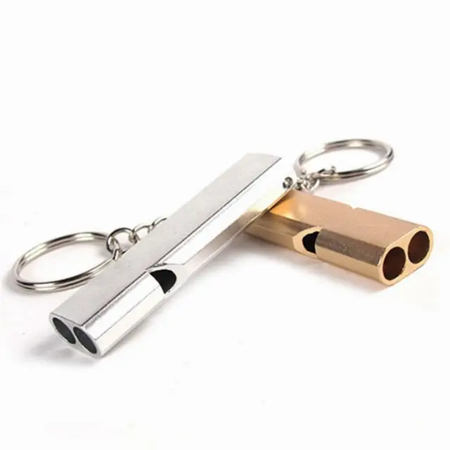 Gantungan Kunci Peluit Unik Aluminium Emergency Whistle Keychain