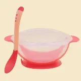 Mangkok Set Bayi Silikon Anti Tumpah dengan Sendok dan Tutup — 1