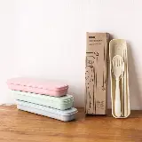 Sendok Garpu Sumpit Set Korea / Alat Makan Set Bahan Jerami Gandum — 9