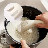 Sendok Alat Saringan Pencuci Beras Kacang Multifungsi - Cream — 7