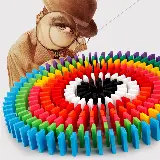 Mainan Anak Balok Kayu Susun Warna Wiss Toys Puzzle Domino Edukasi 120 — 3
