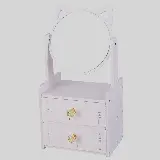 Rak Makeup 2 Susun dengan Cermin Telinga Kelinci PVC — 4