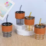 Gelas Estetik Cantik Tumbler Kaca Botol Minum Lucu 2in1 — 1
