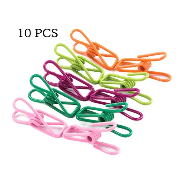 Klip Jepitan Jemuran Warna-Warni Multifungsi Stainless Steel 10pcs
