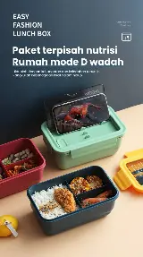 Tempat Makanan Plastik / Lunch Box Korea / Kotak Makan Plastik Mika — 10