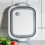 Baskom Talenan Lipat Multifungsi 3in1 Cuci Buah dan Sayur Portable — 5