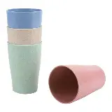 Gelas 1 Set Wheat Straw Isi 4 Anti Banting Cangkir Warna Warni — 3