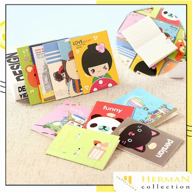 Buku Tulis Kecil Mini Note Book Memo Notepad Motif Kartun