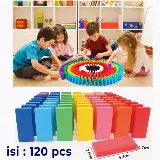 Mainan Anak Balok Kayu Susun Warna Wiss Toys Puzzle Domino Edukasi 120 — 1