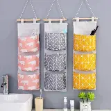 Storage Bag Gantung Kain Kanvas Organizer Storage 3 Sekat Korea — 2