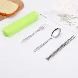 Set Makan Sendok Garpu Sumpit Stainless Steel Food Grade Model Polos — 8