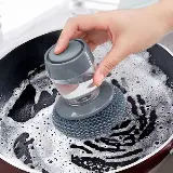 Sikat Sabut Kawat Dengan Tabung Dispenser Sabun Cuci Piring — 4