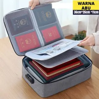 Tas Penyimpanan Dokumen File 3 Layer Anti Air dengan Kunci Password