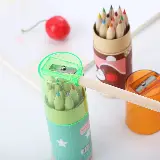 Pensil Warna Kayu Murah 12 Warna Dengan Pengserut Dan Box Karakter — 5