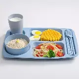 Piring Makan Anak 5 Sekat Bpa Free Amah Lingkungan Bahan Jerami — 5