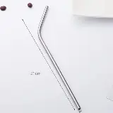 Straw Sedotan Stainless Steel Lengkung Melengkung Ramah Lingkungan — 2