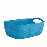 Keranjang Anyam Serbaguna Plastik Tebal Handle Persegi Panjang Oval — 9