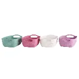 Keranjang Anyam Serbaguna Plastik Tebal Handle Persegi Panjang Oval — 3