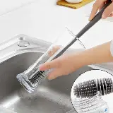 Sikat Pembersih Botol Gelas Minum Silicone Gagang Panjang — 4