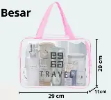 Tas Pouch Travel Kosmetik Wanita Transparan Premium — 5