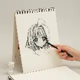 Sketchbook A4 Aesthetic Buku Gambar Spiral Vertikal Kertas Cream — 9