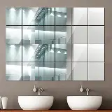 Vinyl Kaca Cermin Stiker Sticker Dinding Wallpaper Mirror - Kotak — 1