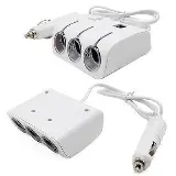 Adaptor Charger Mobil 3 Slot Cabang Car Lighter Socket USB Splitter — 8
