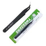 Pinset Tweezer Lancip Anti Statis Bengkok Stainless Steel — 3
