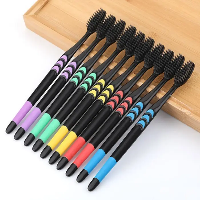 Sikat Gigi Arang Bambu Lembut Bahan Serat Bamboo 1 Paket Isi 10 Pcs