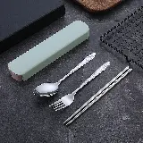 Set Makan Sendok Garpu Sumpit Stainless Steel Food Grade Model Polos — 10