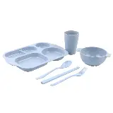 Peralatan Makan Set Piring 5 Sekat Diet Korea Warna Anti Pecah — 6