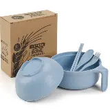Set Mangkok Sayur Soup Wheat Straw Lengkap Sendok Garpu Sumpit — 10