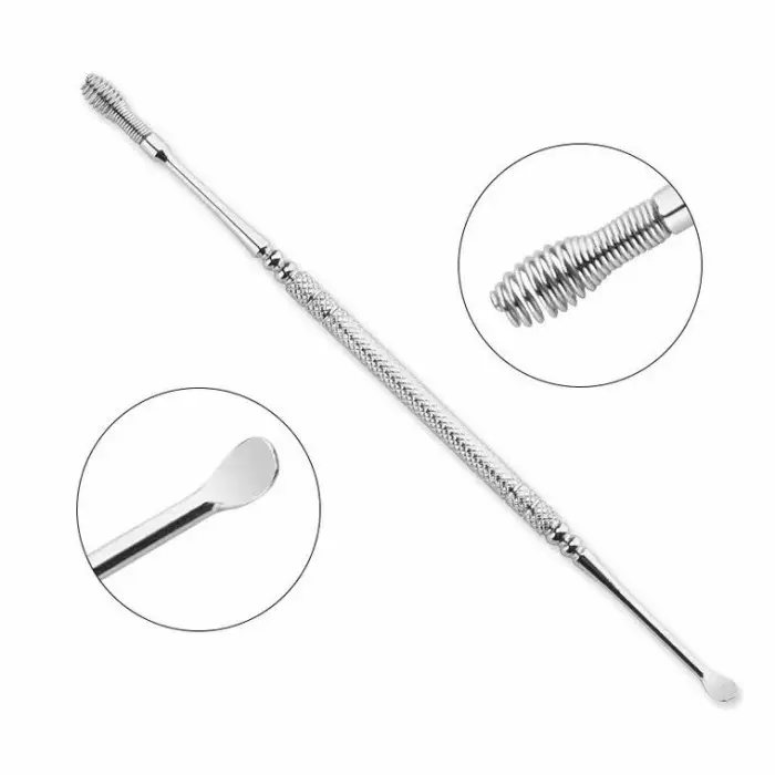 Korek Pembersih Kuping Besi Stainless Steel Spiral Per Spring 3 In1