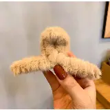 Jepit Rambut Bulu Gaya Korea Aksesoris Rambut Wanita Elegan Bahan Wol — 1