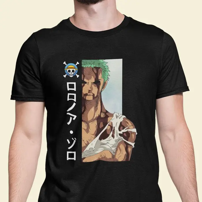 Kaos 30s Zoro Hitam Baju Anime One Piece
