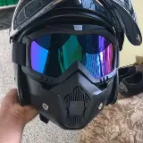 Kacamata Google Full Face Helm Masker Motor Paintball Airsoft Trail — 9