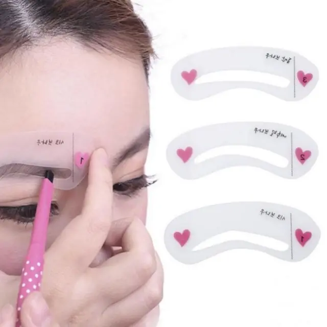 Cetak Cetakan Alis Tempel Eyebrow Template 3 In 1 Murah Import