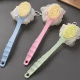Shower Puff Dan Sikat Punggung 2in1 Pembersih Penggosok Badan 2 Sisi — 3