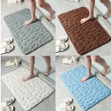 Keset Kamar Mandi Memori Foam Anti Slip Dengan Motif Batu — 3