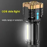 Senter Led Super Terang Jarak Jauh 4 Mode Mata Lampu Rechargeable — 4